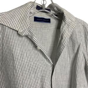 Joseph Abboud Boy's‎ Casual Button Up Dress Shirt Long Sleeve Gingham Gray 14